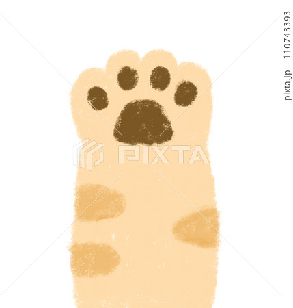 茶トラのねこの手　クレヨンタッチ 110743393