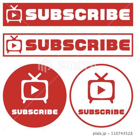 チャンネル登録 SUBSCRIBEのイラスト 赤 チャンネル登録 SUBSCRIBEのイラスト 赤 110743528