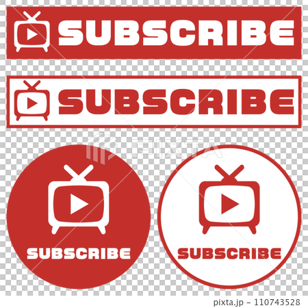 チャンネル登録 SUBSCRIBEのイラスト 赤 チャンネル登録 SUBSCRIBEのイラスト 赤 110743528