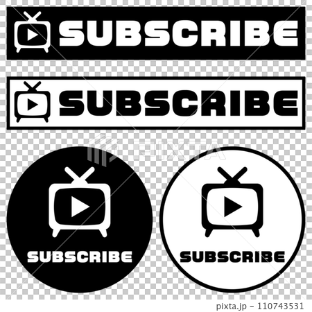 チャンネル登録 SUBSCRIBEのイラスト 黒 110743531