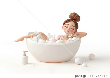 バスタブに浸かる女性 110743742