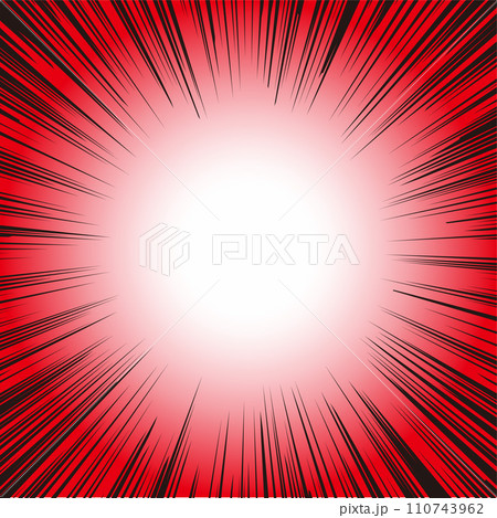 細かめの集中線【正方形】漫画 コミック 効果 110743962