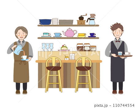 喫茶店に行こう 笑顔の喫茶店 喫茶店に行こう 笑顔の喫茶店 110744554