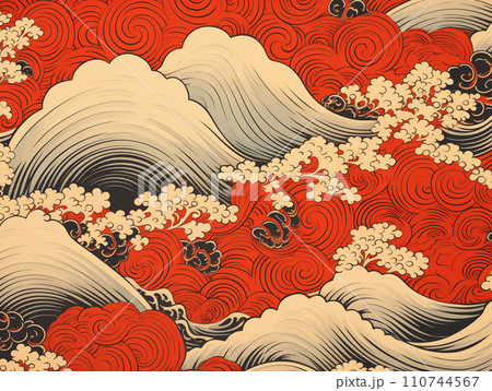 和柄日本伝統波 110744567