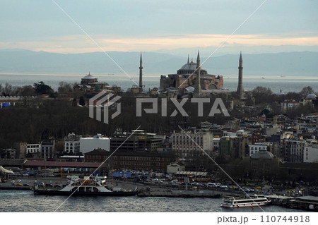 istanbul aerial cityscape at sunset from galata tower Suleymaniye Mosque istanbul aerial cityscape at sunset from galata tower Suleymaniye Mosque 110744918