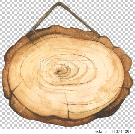 Wooden signboard. Watercolor style. Wooden signboard. Watercolor style. 110745097