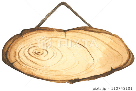 Wooden signboard. Watercolor style. Wooden signboard. Watercolor style. 110745101