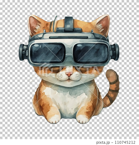 Cute Animal wearing VR Glasses 110745212