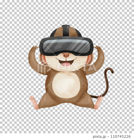 Cute Animal wearing VR Glasses 110745226