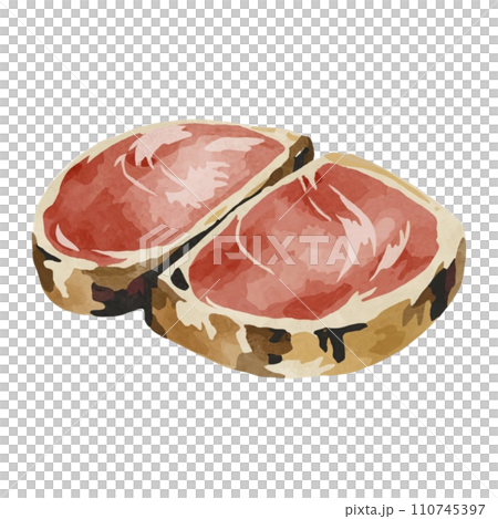 watercolor sketch of meat 110745397
