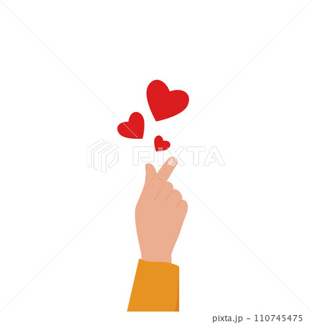 Hand gesture making a heart. 110745475