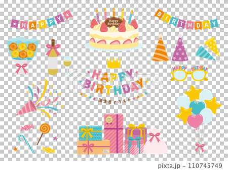 誕生日のイラストのセット_3 110745749