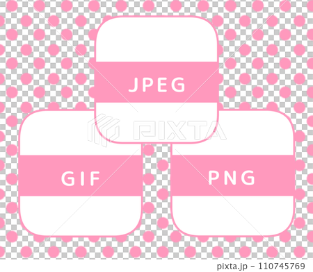 Image file extensions used on the web: 3 types (pink) 110745769