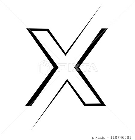 X logo studio letter x one line icon logotype font 110746383