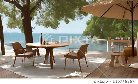 南国のウッドデッキから 110746567