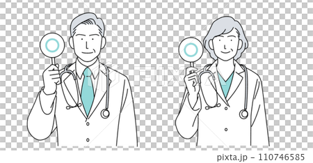 附聽診器的高級醫師人物插畫 110746585