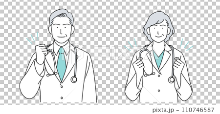 附聽診器的高級醫師人物插畫 110746587