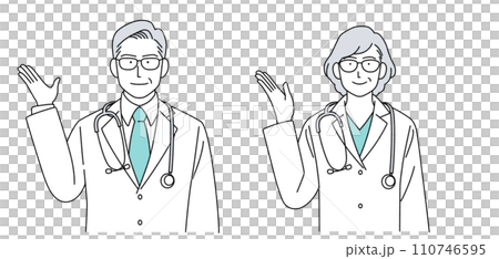 附聽診器的高級醫師人物插畫 110746595