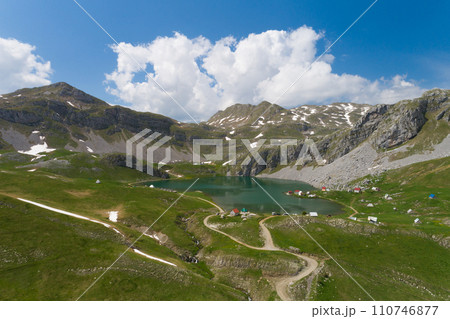 Kapetanovo lake in Montenegro in the spring, aerial view Kapetanovo lake in Montenegro in the spring, aerial view 110746877
