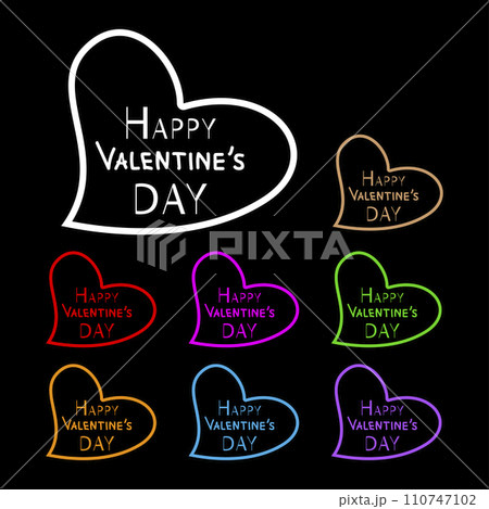 Set of bright valentine hearts. 110747102
