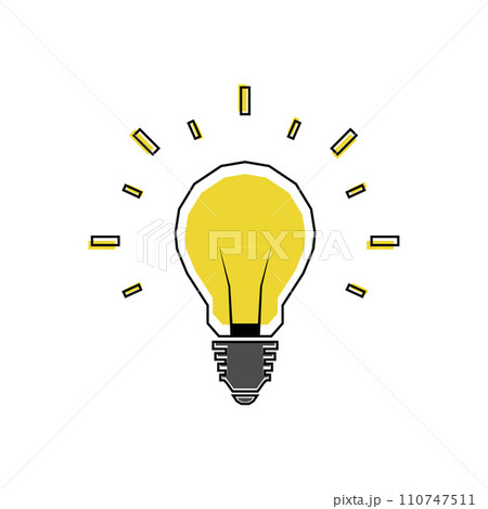 The light bulb shines brightly. 110747511