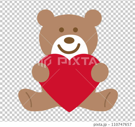 Illustration of a bear holding a Valentine's Day heart Illustration of a bear holding a Valentine's Day heart 110747657