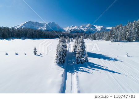 view of winter nature near the town of Zabljak view of winter nature near the town of Zabljak 110747783
