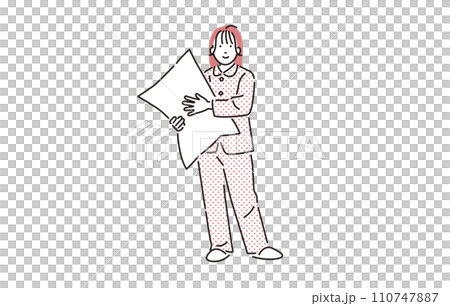人物 パジャマ姿の女性 人物 パジャマ姿の女性 110747887