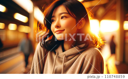 日常の幸せにほほ笑む女性 日常の幸せにほほ笑む女性 110748859