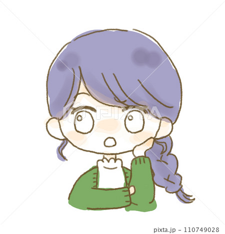 疑問の表情を浮かべる女の子 110749028