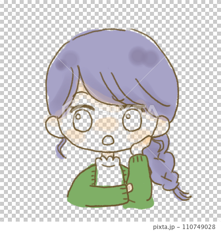 疑問の表情を浮かべる女の子 110749028