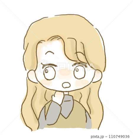 驚いた表情を浮かべる女の子 110749036