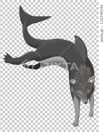 Illustration of Akhlut, a mythical beast that appears in Inuit folklore 110749192