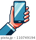 スマホを持つ手のイラスト 110749194