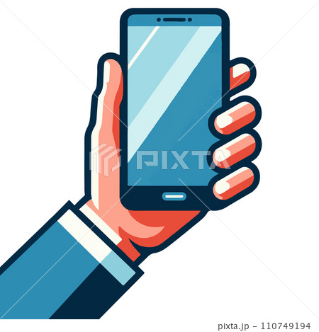 スマホを持つ手のイラスト スマホを持つ手のイラスト 110749194