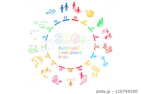 SDGsのゴールイメージサークルのイラスト 110749390
