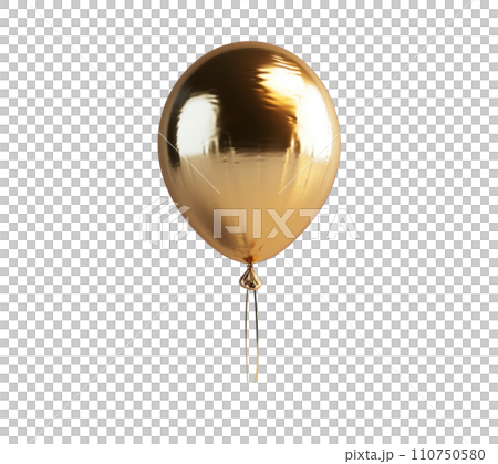 a gold balloon isolated 110750580