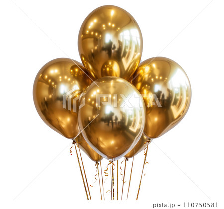 a gold balloon isolated a gold balloon isolated 110750581
