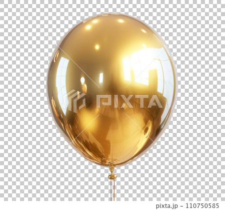 a gold balloon isolated 110750585