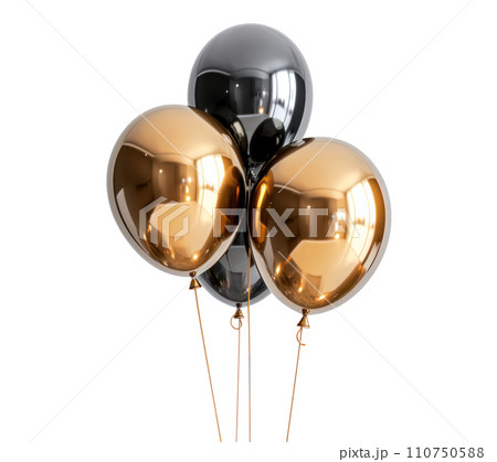 a gold balloon isolated 110750588