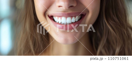 woman smiling with a white smile in the background woman smiling with a white smile in the background 110751061