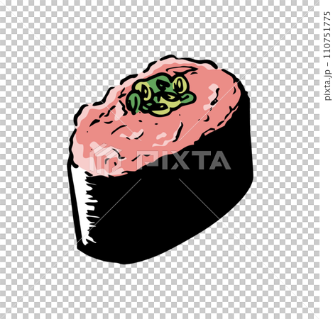 ネギトロ軍艦の手書きイラスト 110751775