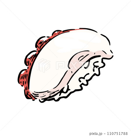タコの寿司の手描きイラスト 110751788