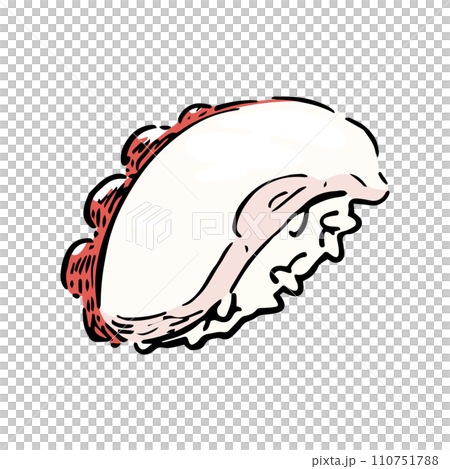 タコの寿司の手描きイラスト 110751788