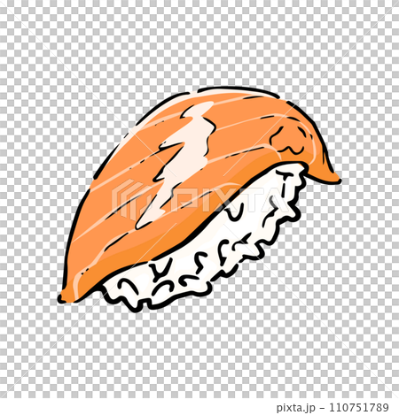 鮭魚壽司手繪插畫 110751789
