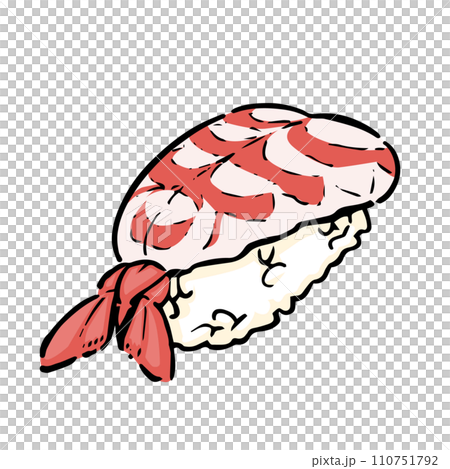 蝦壽司手繪插畫 110751792