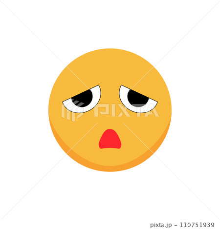Distressed emoticon. Cartoon emoji. Flat vector illustration. 110751939