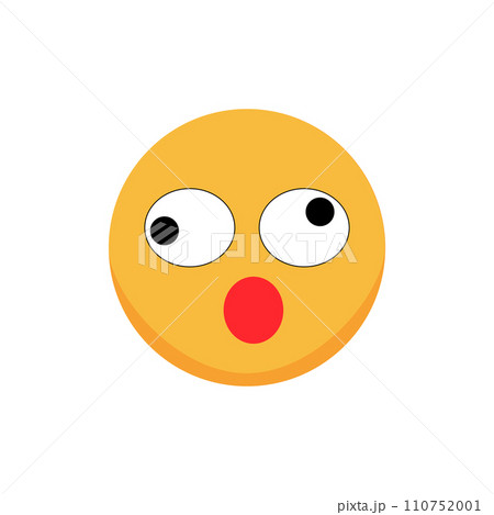 Puzzled emoticon. Cartoon emoji. Flat vector illustration. 110752001
