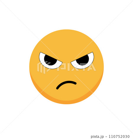Dissatisfied smiley. Cartoon emoji. Flat vector illustration. 110752030