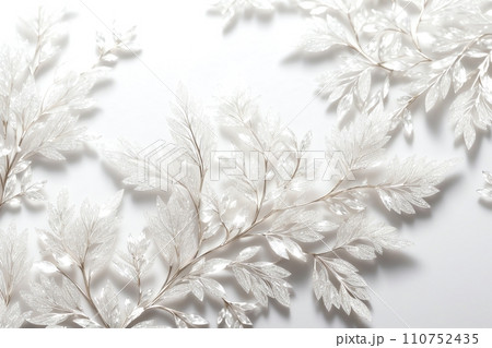 白いボタニカルデザイン 110752435